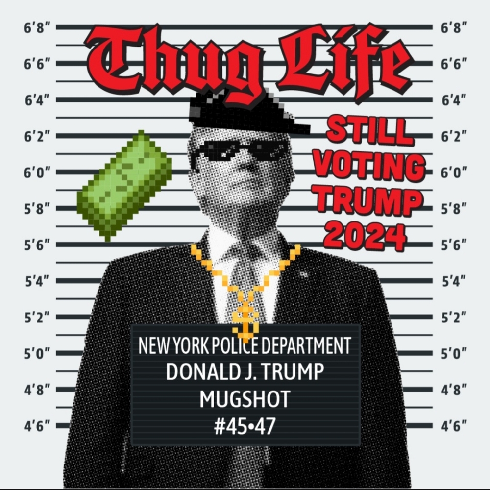 Print to order custom Trump MugShot t-shirt.